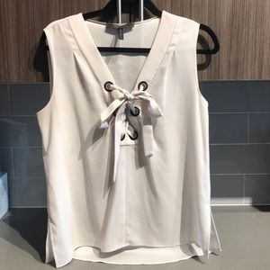 BCBG Tie Front Beige Tank